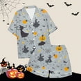 thumbnail image 6 of Hvot&aat Halloween Pajamas Women Sets Silk Satin Ghost Graphic Cute Sleepwear Short Sleeve Shirts and Shorts Sets, 6 of 7