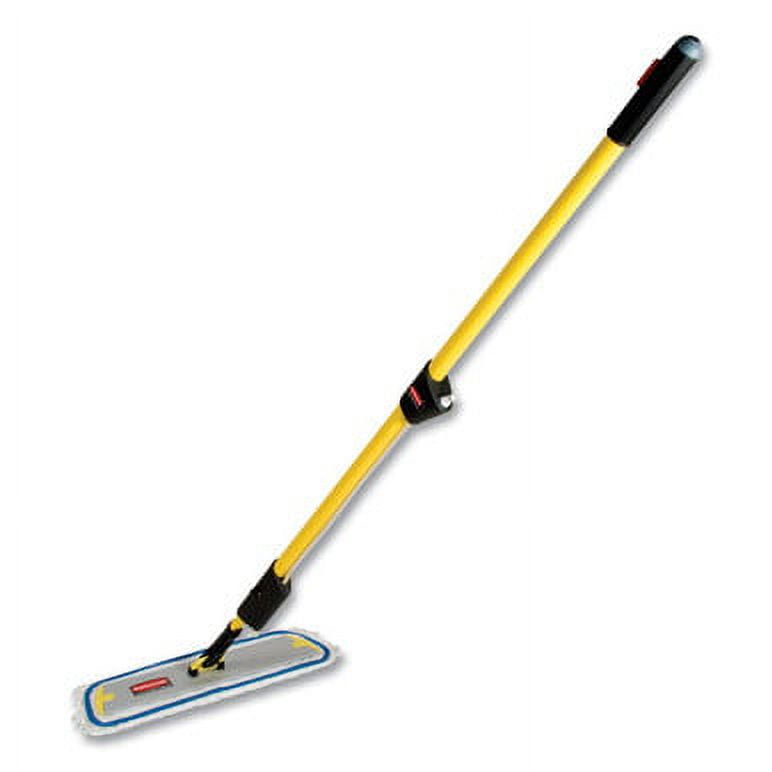 Rubbermaid Commercial Products FLOW Flat Mop Finish Kit with 18-Inch Mop,  1.5-Gallon, Yellow, Mop finish for Hardwood Floors/Floor Cleaning