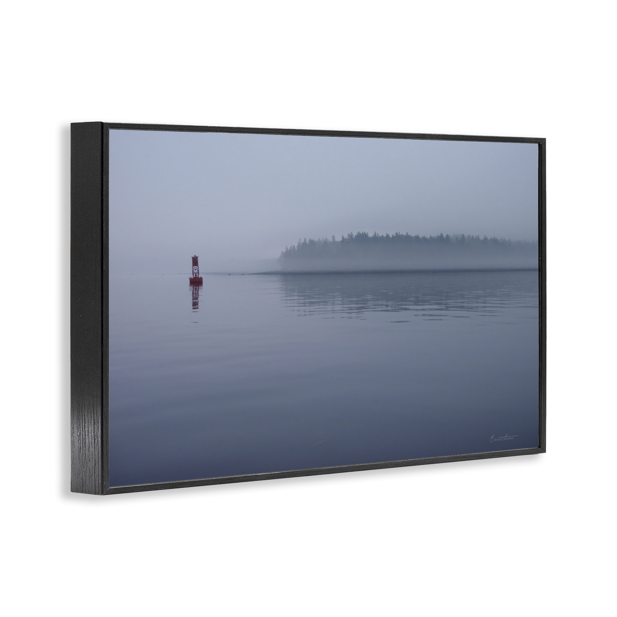 Stupell Industries Penobscot Bay Landscape Landscape Photography Black Framed Art Print Wall Art, 18 x 12
