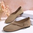 thumbnail image 6 of Samdudou Dress Shoes for Women Closed Toe Round Front Slip On Flats Unique Asymmetrical Buckle Strap Woven Textured Fabric Minimalist Aesthetic Everyday Footwear, 6 of 8