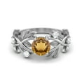 thumbnail image 1 of Bague Solitaire Ronde 6MM Citrine en Argent Sterling 925 pour Femmes Mariage Classique, 1 of 4