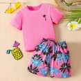 thumbnail image 2 of Boys Summer Outfits 2 Piece Clothing Set Tropical Short Sleeve T Shirt and Shorts Set Beach Vacation Clothes, 2 of 4