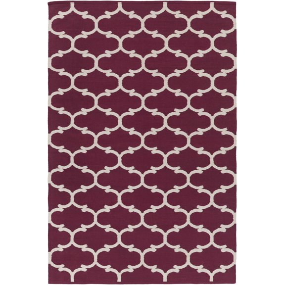 Hauteloom Racine Living Room, Bedroom Area Rug - Transitional - Ivory, Dark Purple - 2' x 3'