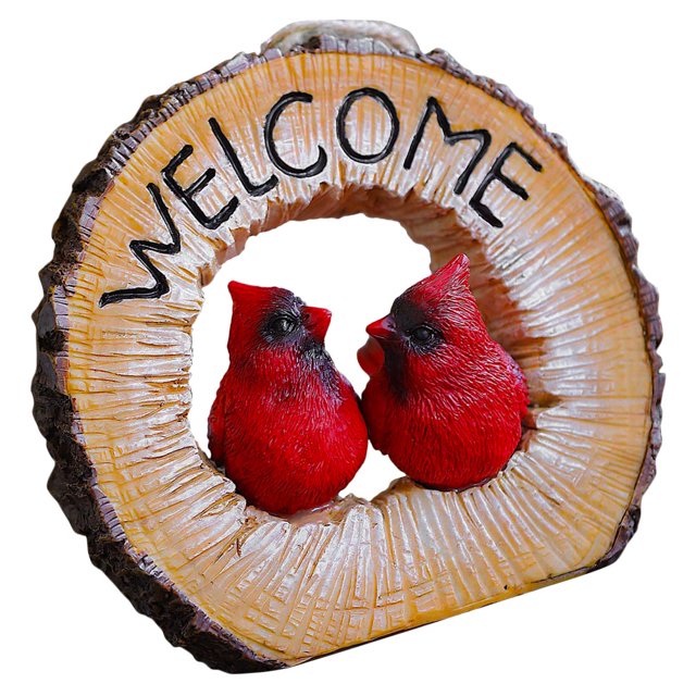 unbranded Colgante Decorativo De Pareja De Pájaros En Resina Color Marrón Claro Para Jardín Y Exterior