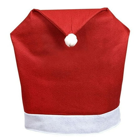 

Christmas Santa Hat Chair Back Cover Kitchen Party Dinner Table Decorative Case