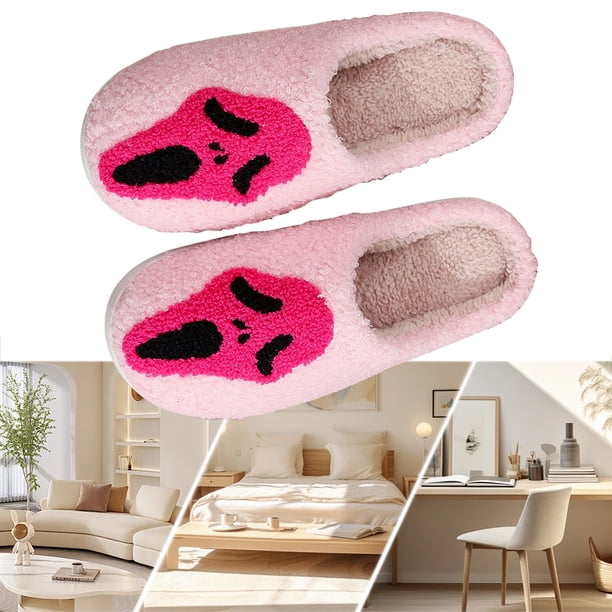 Casa Esponjosas Pantuflas Felpa Con Esqueleto Halloween Cómodas para El Invierno