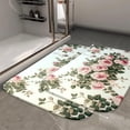 thumbnail image 2 of 1pc Pink Roses on Wall Absorbent Non-Slip Bathroom Thickened Flannel Rug Decor,Soft,Quick Drying,Suitable For Indoor/outdoor Use,Bathrooms,Bedrooms,Kitchens,Terrace,Laundry Rooms,16"x24", 2 of 9