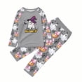 thumbnail image 6 of Halloween Family Pajamas Set Long Sleeve Crew Neck, Cute Matching Halloween Pajamas with Hat Ghost Bow Print, Cozy Family Halloween Pajama Set Sleepwear, 6 of 7