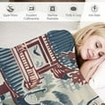 thumbnail image 3 of BCIIG Throw Blanket Blue Pagoda White Coral Color Flower Flannel Blanket Oriental Toile Chinoiserie Blanket Asian Pagoda Dark Blue Soft Fluffy Flannel Plush Throw Blanket for Sofa  60x80in, 3 of 6