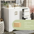 thumbnail image 6 of 36" Bathroom Vanity with Ceramic Sink, Floor Standing Single Basin Vanity Set Featuring 2 Soft-Close Doors & 4 Drawers, Gold Metal Handle White Cabinet for Modern Bathrooms, 6 of 7