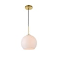 thumbnail image 7 of Baxter 1 Light Brass Pendant With Frosted White Glass, 7 of 7
