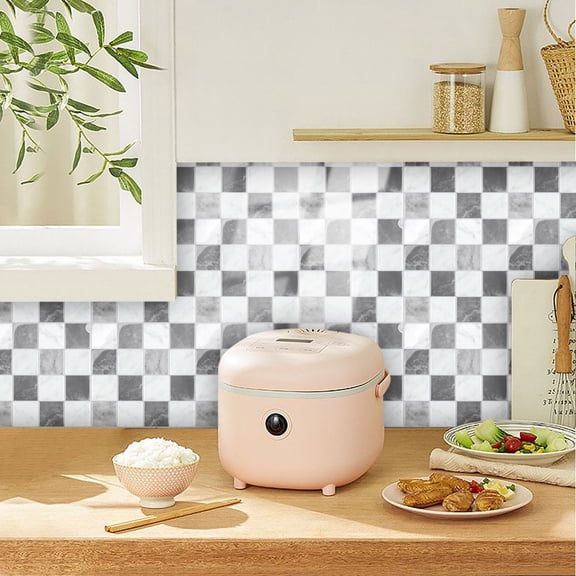 Peel and Stick Tile Stickers Self-Adhesive Wall Decals Waterproof Grid Backsplash for Kitchen and Bathroom