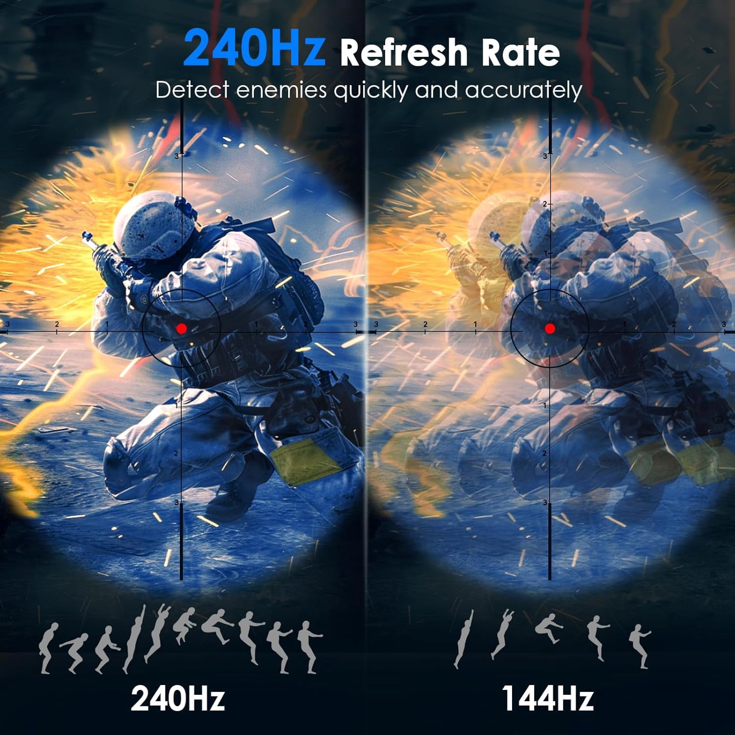 TITAN ARMY 24.5 Inch 240Hz 1440P Gaming Monitor, 2K QHD Computer Gaming Monitor with HDR 500, 1ms Fast IPS, Adaptive Sync, 123% sRGB, Low Blue Light, VESA 100x100, HDMI 2.0/DP 1.4-P2510S PLUS