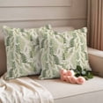 thumbnail image 2 of Summer Botanical Outdoor Waterproof Pillow Covers, Green Palm Leaves Vintage Decorative Square Throw Pillowcase Sofa Cushion Sham for Patio/Couch/Chair, 24"x24" 2 Pack, 2 of 8