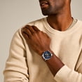 thumbnail image 4 of Fossil Reloj multifunción de fase lunar de acero inoxidable y cuero Neutra Quartz para hombre Color: Plata Teca (Modelo: FS5903), 4 of 5