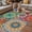 Emerald Green Light Yellow, variant on Colorful Ethnic Outdoor Rug for Patio/Deck/Porch, Non-Slip Large Area Rug 3 x 5 Ft, National Modern Geometric Blue Green Indoor Outdoor Rugs Washable Area Rugs, Reversible Camping Rug Carpet Runner