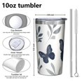 thumbnail image 4 of Butterfly and Leaves Pattern 10oz Tumblers Stainless Steel Tumbler with Lid and Straw,Vacuum Insulated Double Wall Travel Tumbler Cups with Cleaning Brush for Coffee, Tea, 4 of 4