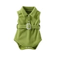 thumbnail image 1 of Gibobby Ropa Para Bebe Niños pequeños Infant Girls Cute Soild sin mangas mono cinturón paños(Verde, 12-18 Meses), 1 of 3