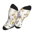 thumbnail image 5 of KLL Watercolor Floral Print Cool Socks Men's Women's Crew Socks Funny Crazy Novelty Stockings, 5 of 7