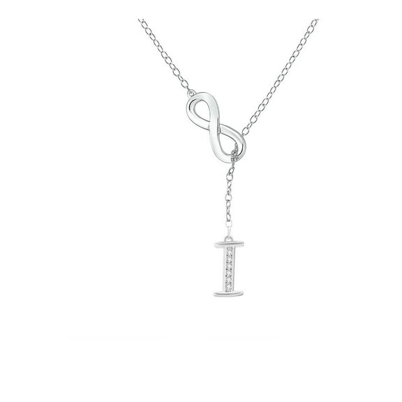 DESIGNICE Initial Necklaces for Women,Minimalist Silver Initial Necklace for Women,Delicate Radiant Dainty Necklace,Personalized Monogram Pendant Necklace,I