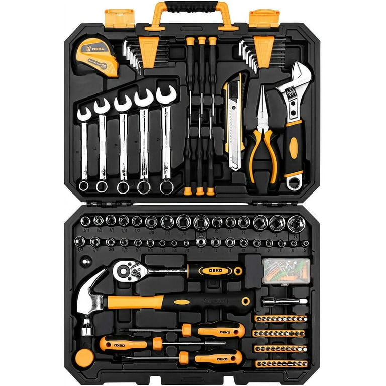 DEKOPRO, Tool Set, 158 pcs, Household Hand and Auto Repair Kit