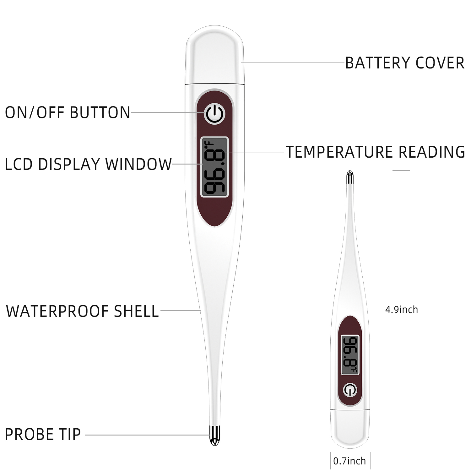 CKeep Digital Thermometer Kid & Adult, Body Thermometer with High Accuracy, Switchable and Fever Indicator - image 3 of 6