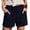 2-Black, variant on Summer Linen Shorts for Women Drawstring Elastic Waisted Soft Fabric Pleated Casual Shorts with Sides Flat Pocket Pure Color Basic Comfort Beach Vacation Bottoms 2-Black L