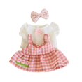 thumbnail image 2 of 3 piezas de ropa para muñecas pequeñas de 20 cm Hugo falda de muñeca de peluche de moda tocado rosa, 2 of 9