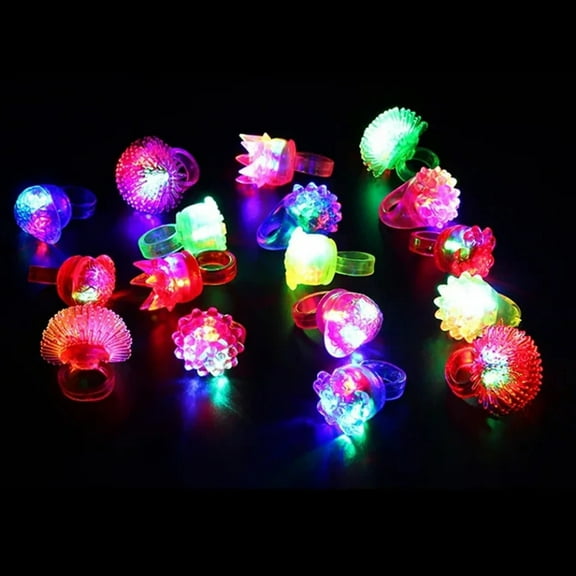 20pcs Glowing Rings LED Light Up Luminous Rings Party Favor Toys Flash Led Lights Glow In The Dark Party Supplies