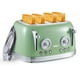 thumbnail image 1 of Wiltal tostador de 4 rebanadas, tostador verde retro, bagel, con tapa de acero inoxidable. Funciones de recalentamiento, descongelación y cancelación, función de cuenta regresiva, 6 niveles de dorado, 1 of 5