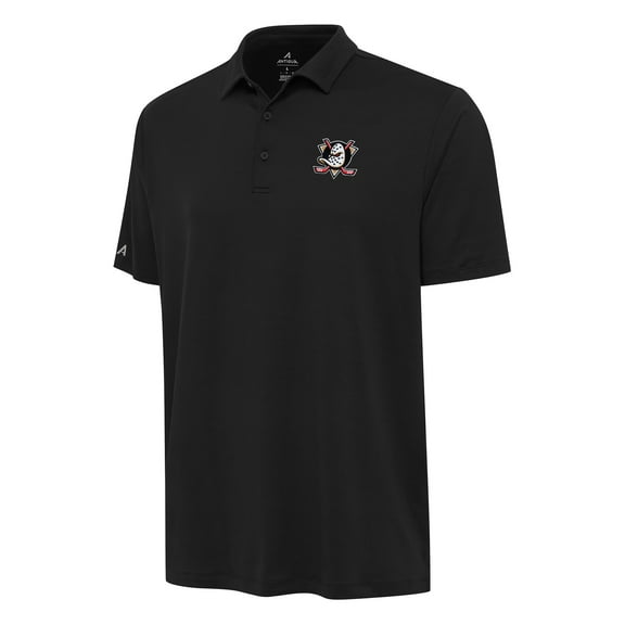 Men's Antigua Black Anaheim Ducks Reprocess Polo