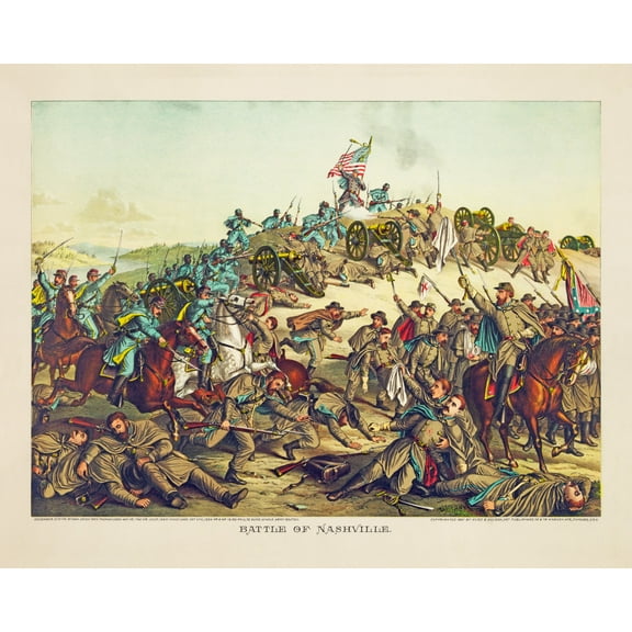 Print: Battle Of Nashville, Civil War.