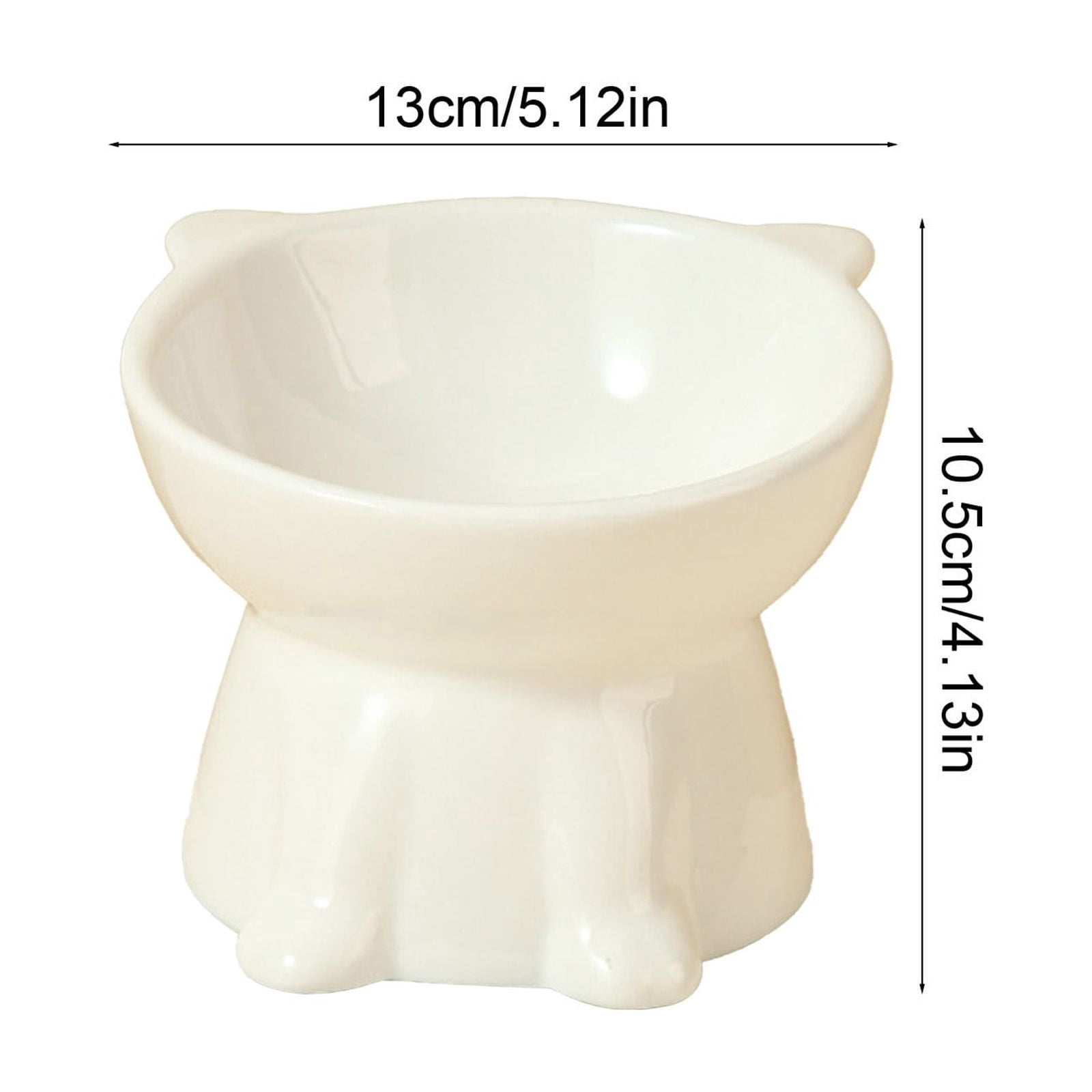 Ceramic Cat Bowl, Large Capacity Elevated Pet Dish, 11.81x4.13 Inch Anti-Spill Design for Neck Support, Whisker-Friendly Feeding Bowl for Cats & Dogs