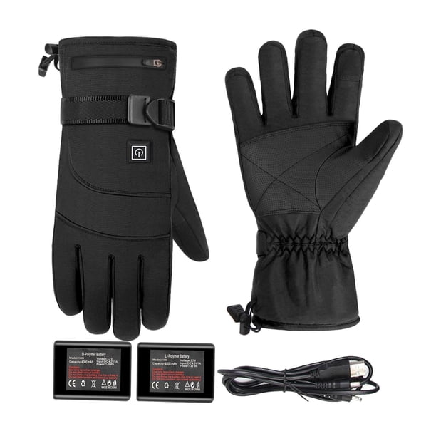Guantes eléctricos calefactables, guantes térmicos resistentes al agua con pantalla táctil, eléctricos Estilo 1