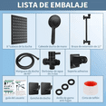 thumbnail image 5 of Regadera de ducha Bloosom Baño Cuadrada Color Negro Mate De Mano De Alta Presión 5 Modos, 5 of 5