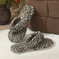 thumbnail image 4 of Pandaie Womens Mens Flip Flops Plush Leopard Print Thong Slippers Non Slip Stylish House Spa Soft Outdoor Indoor Walking Home Shoes Size 6‑10, 4 of 6