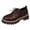 Brown, variant on Womens Platform Mary Jane Oxfords Leather Comfortable Vintage Lace up Wingtip Non Slip Dressy Shoes Business Casual Chunky Heels Brown Size 6