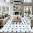 thumbnail image 4 of Aesthetic Bow Washable Area Rug 6 x 9 ft Blue Gradient Heart Bow Blue Theme, Soft Non Slip Rugs Stain Repellent Indoor Felt Carpet for Living Dining Room Bedroom Home Office, 4 of 9