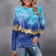 thumbnail image 2 of PENGXIANG Femmes Quotidien Tops Manches Longues Confortable Gradient Imprimé Chemisier Tops Casual Manches Longues Col Tunique Pull-Over Chemises, 2 of 4