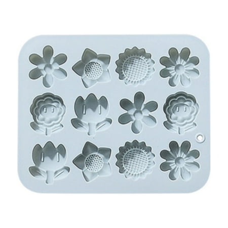 Piwvid Flowers Silicone Baking Molds, Set for Decorating Cupcakes, Desserts, Chocolate, and Making Jewelry, Soap, and Candies, Flexible and Easy Release Design, Non-Stick, Reusable