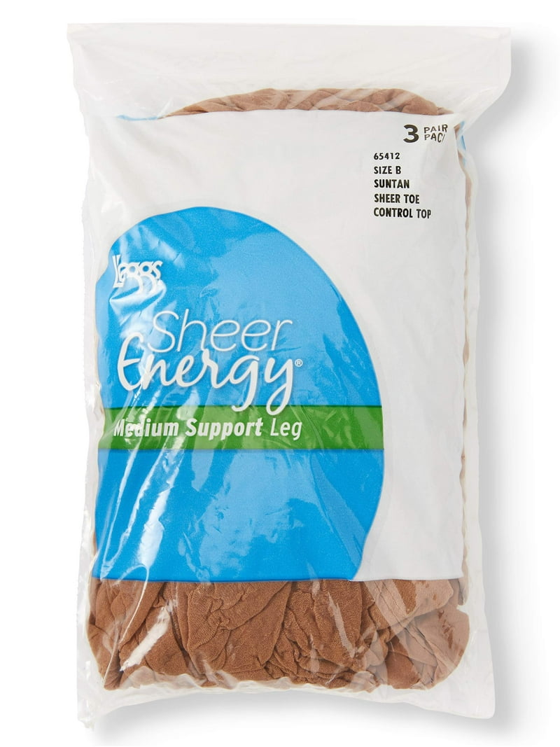 L'eggs Women's Sheer Energy Control Top Pantyhose, Medium Support