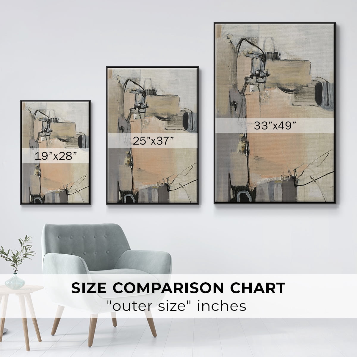 Sandstone Framed Premium Gallery Wrapped Canvas - Ready to Hang - 25 x 37 - Black Floating Frame