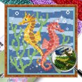 thumbnail image 1 of Kit Punto Cruz Caballito Mar Impreso Con Cuentas Bordado Arte para El 20x20cm, 1 of 9