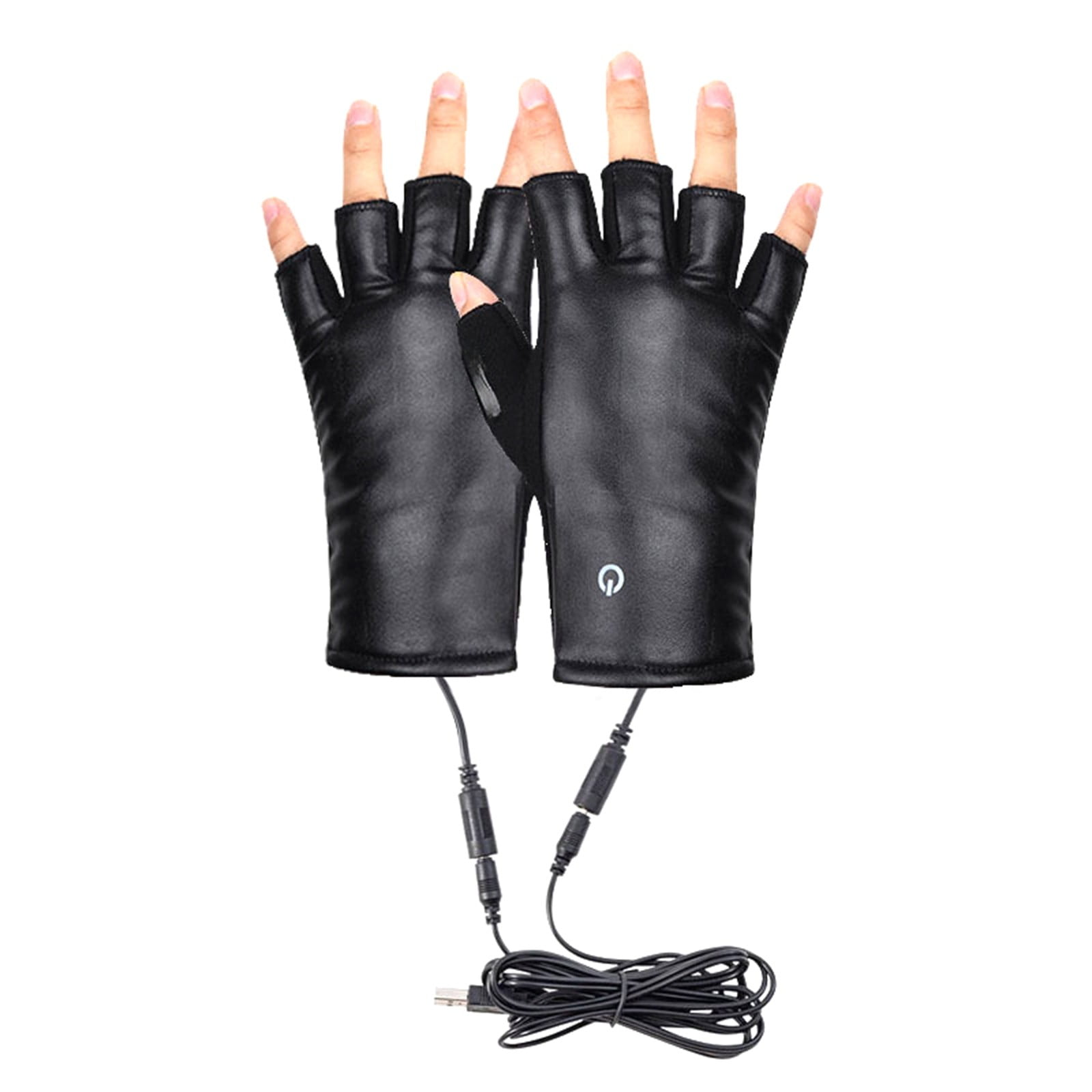 USB Rechargeable Heated Gloves Fingerless Electric Heating with Touchscreen Capability, Winter Hand Warmer Gloves for Outdoor Work Cycling Skiing, Half Finger Heating Gloves for Men Women
