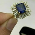 thumbnail image 2 of Hitanshu Jewels 14K Yellow Gold Plated Blue CZ Women Cocktail Engagement Ring, 2 of 5