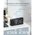 thumbnail image 4 of Loud Alarm Clock with Bed Shaker for Heavy Sleeper, Dual Vibrating Alarm Clock with USB Charger, .5' Large LED Display, 4 of 6