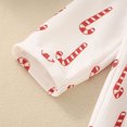 thumbnail image 5 of Pandaie Baby Boys and Girls Christmas Holly Print Long Sleeve Jumpsuit Ruffle Shoulder Bow Winter Newborn Romper Outfit White,6-9 Months, 5 of 8