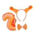 thumbnail image 1 of Kit de disfraz de cola de animal, diadema de cosplay para festival, escenario, cumpleaños naranja, 1 of 8