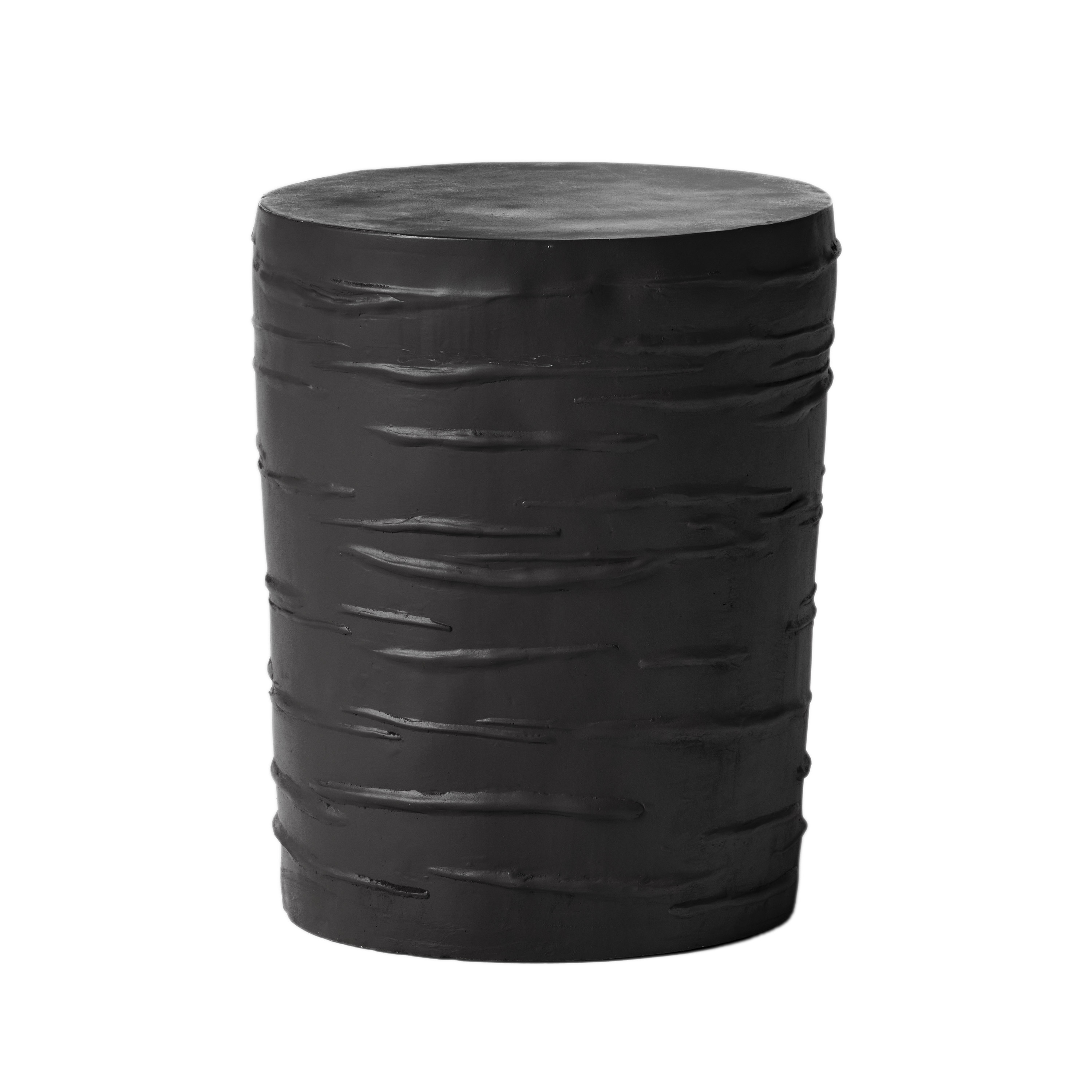 Outdoor 16" Light-Weight Concrete Side Table, Black