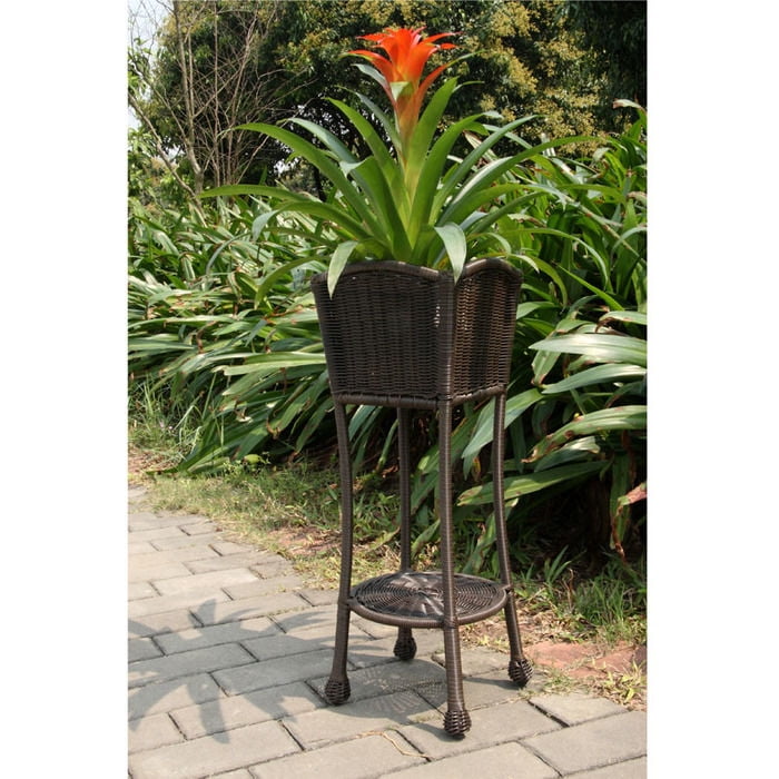 Outdoor Resin Wicker Planter Stand by Jeco